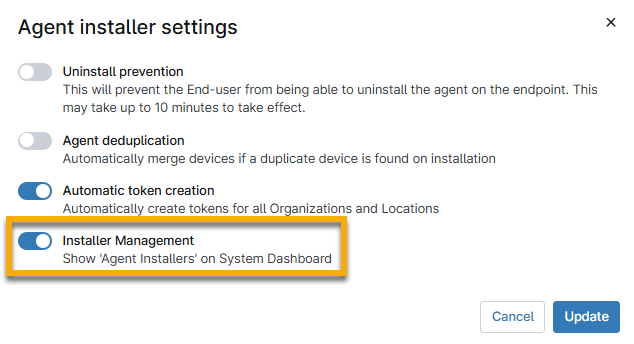 Agent installer settings_installer management.png